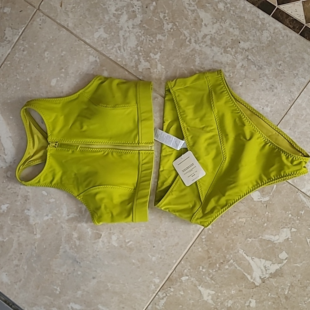 Fabletics 2 pc Green Swimsuit Small
